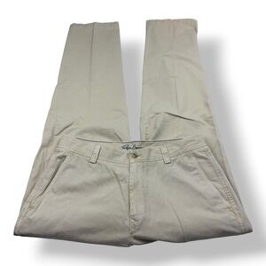 Reyn‎ Spooner Mens Chino Pants 34x34 Khaki Beige Cotton Straight Leg Flat Front
